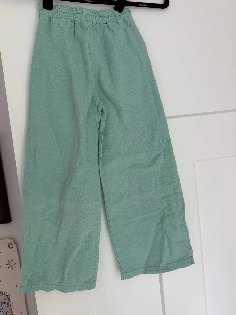Kids Mint Wide-Leg Casual Bottoms with Elastic Waist